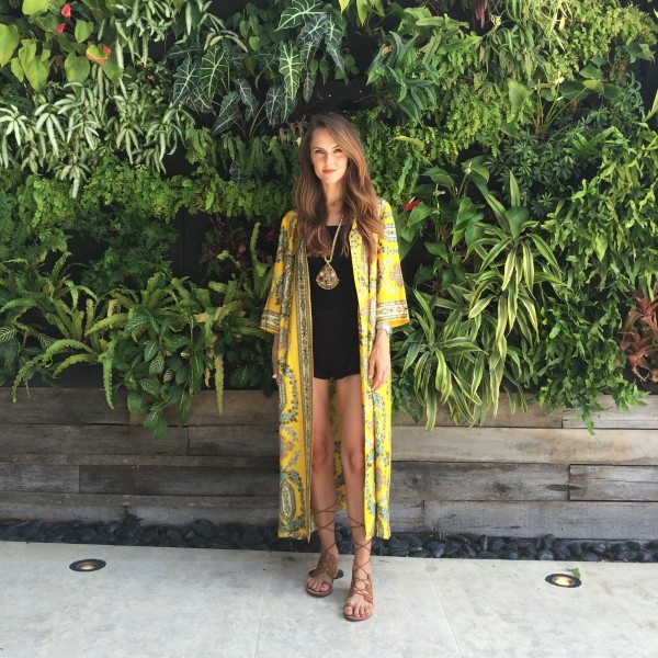 vintage yellow kimono miami